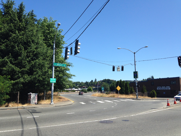 I-5 on-ramp at Carleton Ave S & S Bailey St where both signal improvements and a new traffic camera will be installed as part of this project.