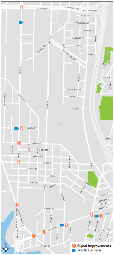 Map of signal modification locations.