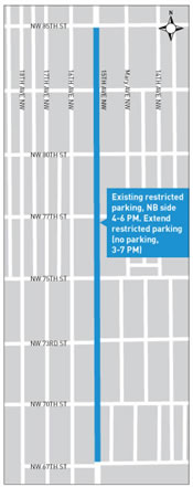 Map of existing restricted parking