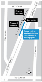 Map of proposed bus zone