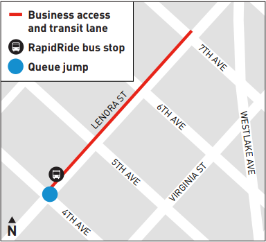 Map of transit improvements on Lenora