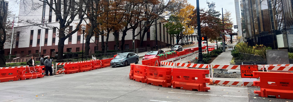 Construction along 5th and Madison