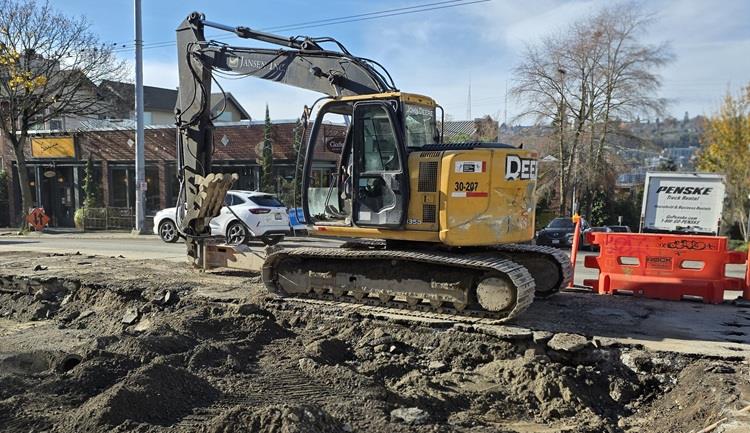 Preparing for paving at E Boston St and Eastlake Ave E