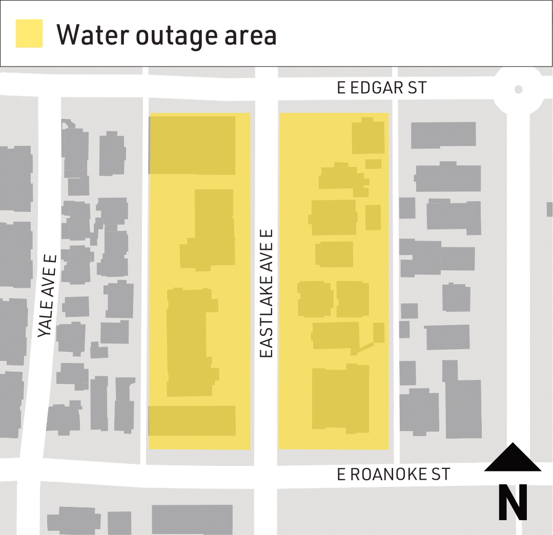 Map shows properties affected by water shutoffs on January 6