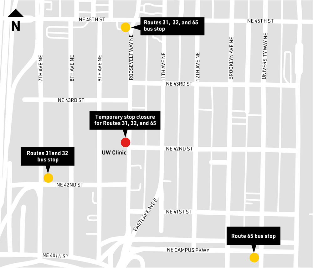 Map shows changes to King County Metro bus stops