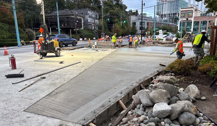 The image shows our team working at the intersection Eastlake Ave E and Fairview Ave N.