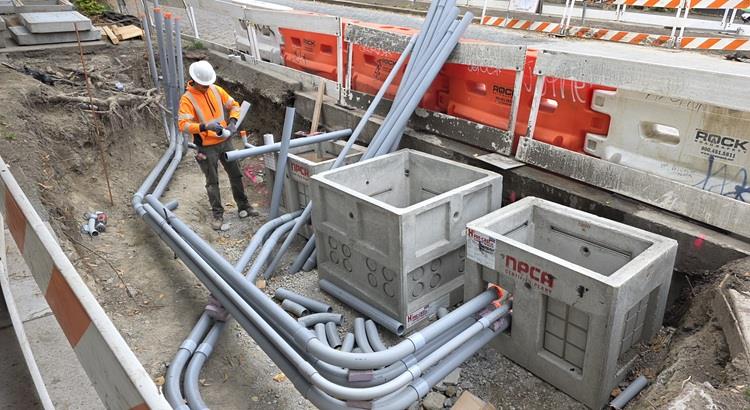 Image shows sidewalk work on Eastlake Ave E and E Louisa St.