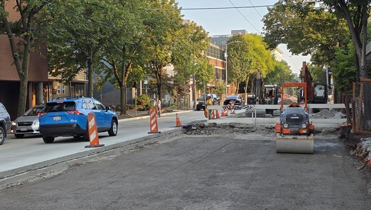 Image shows where we are working to build the new street along Eastlake Ave E between E Lynn St and E Louisa St. 