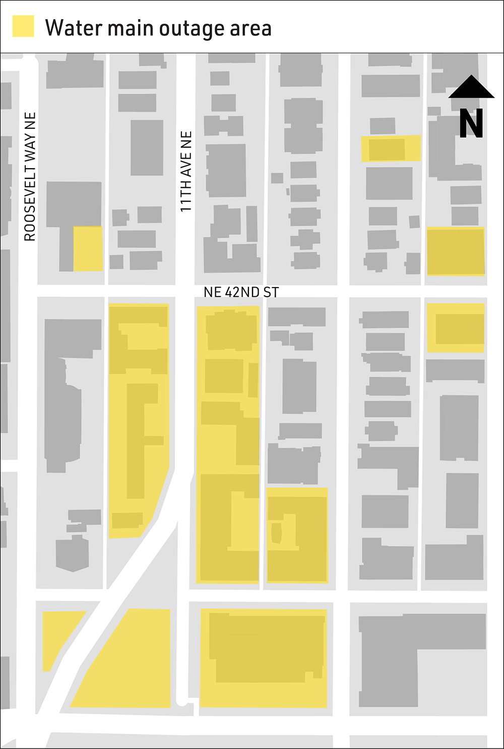Map shows water outage areas in U District