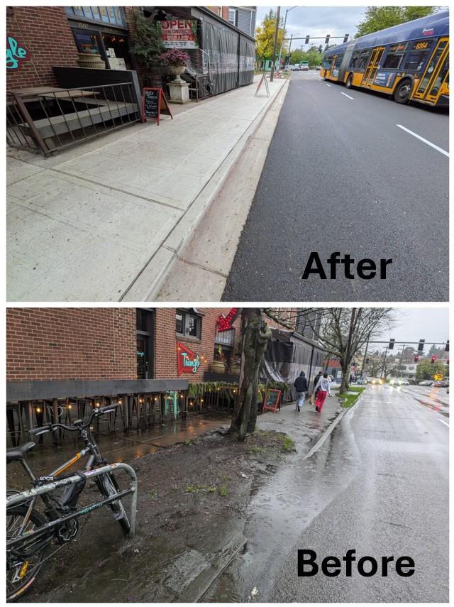 Before and after photos Route 40