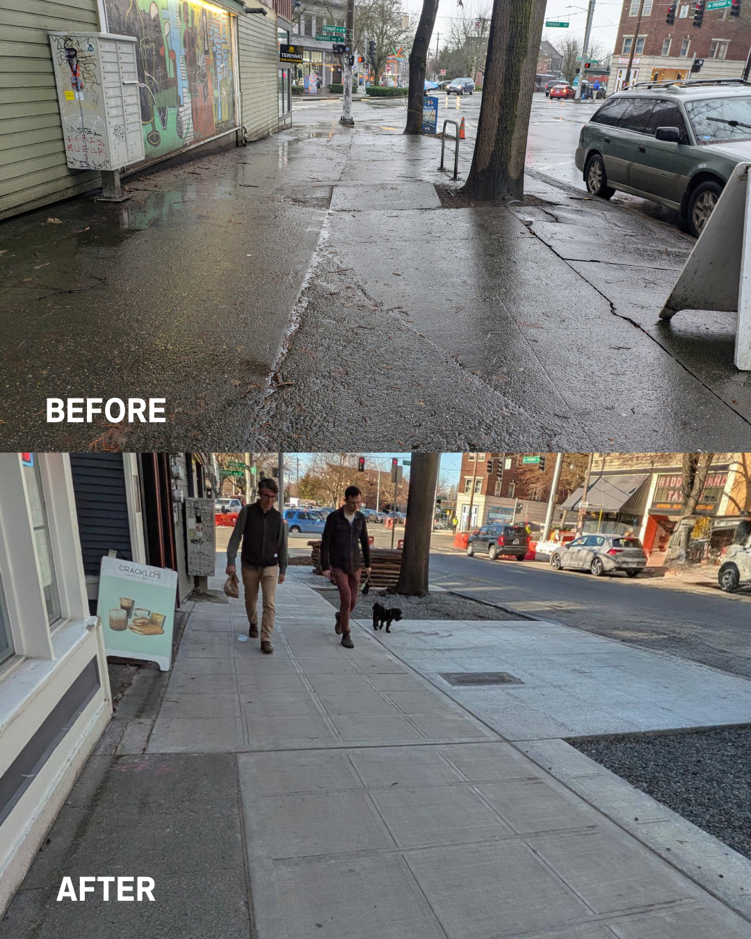 N 35th Before and After sidewalks repairs