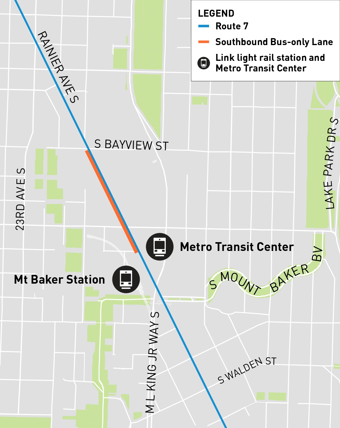 Southbound Bus-Only Lanes