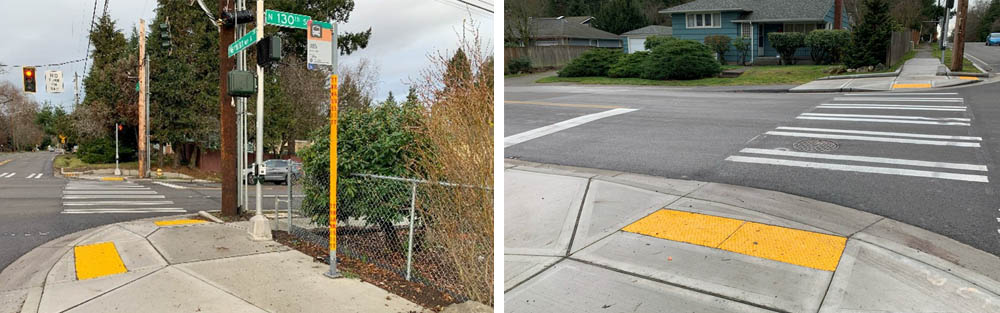 Examples of new curb ramps