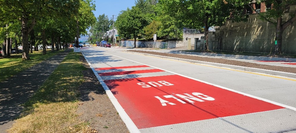 An example of all-day bus-only lanes. 