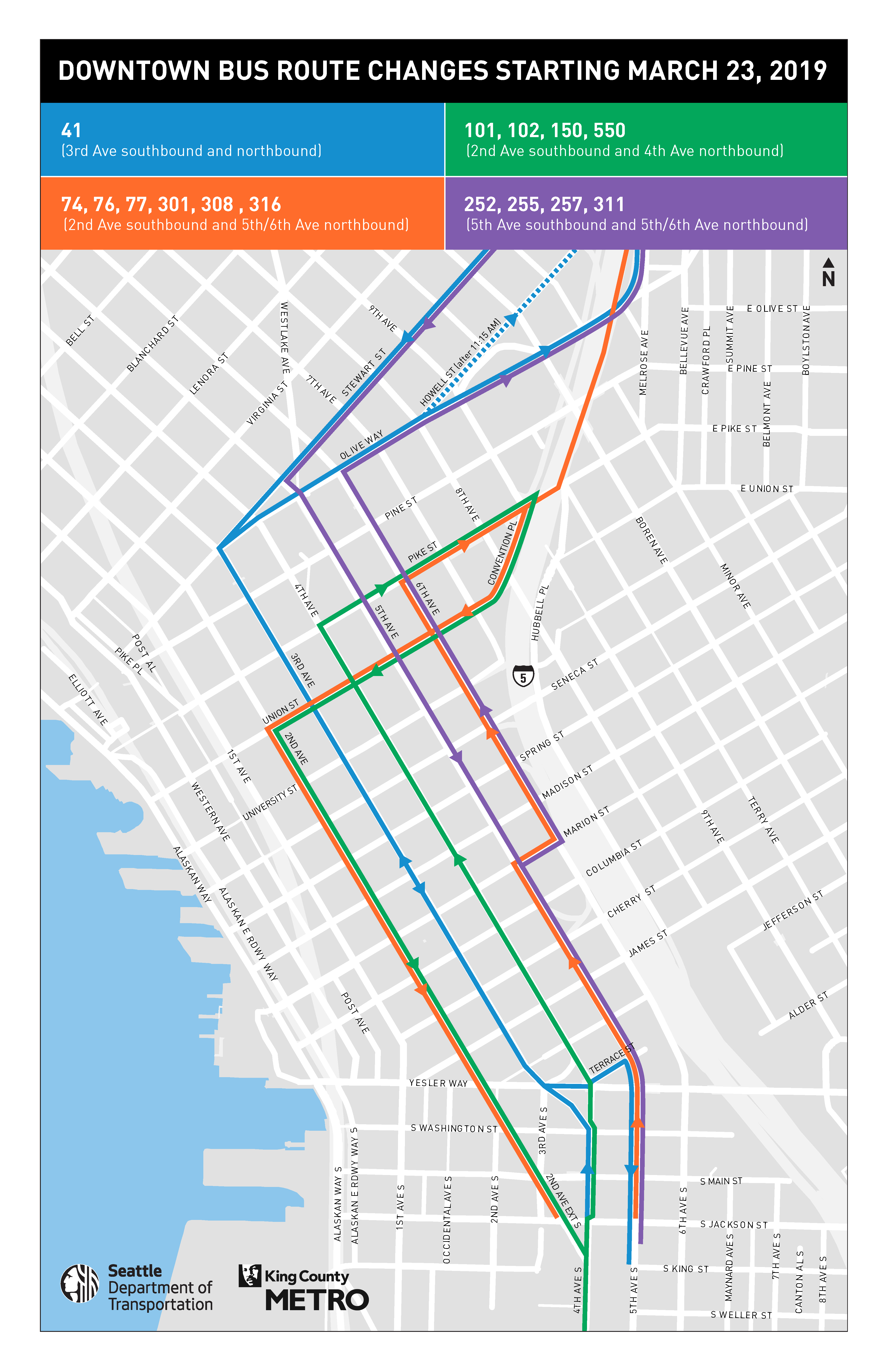Seattle Metro Bus Routes Map