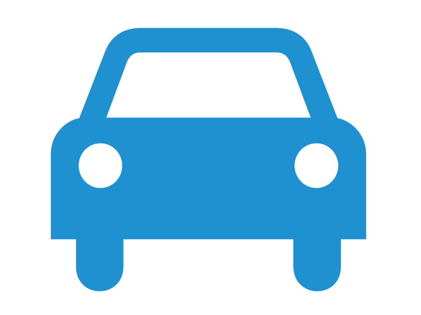 Image of a blue passenger vehicle icon