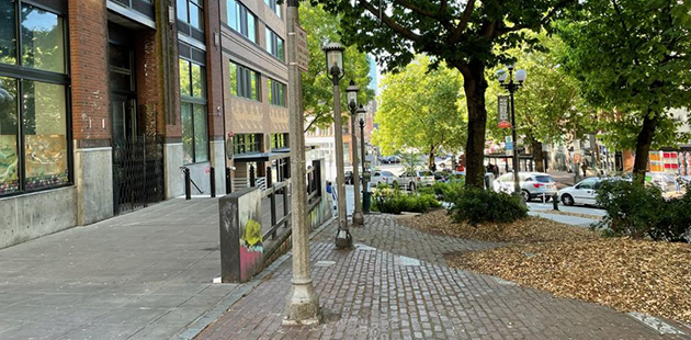 Fortson Square, overlooking staircase and treescape