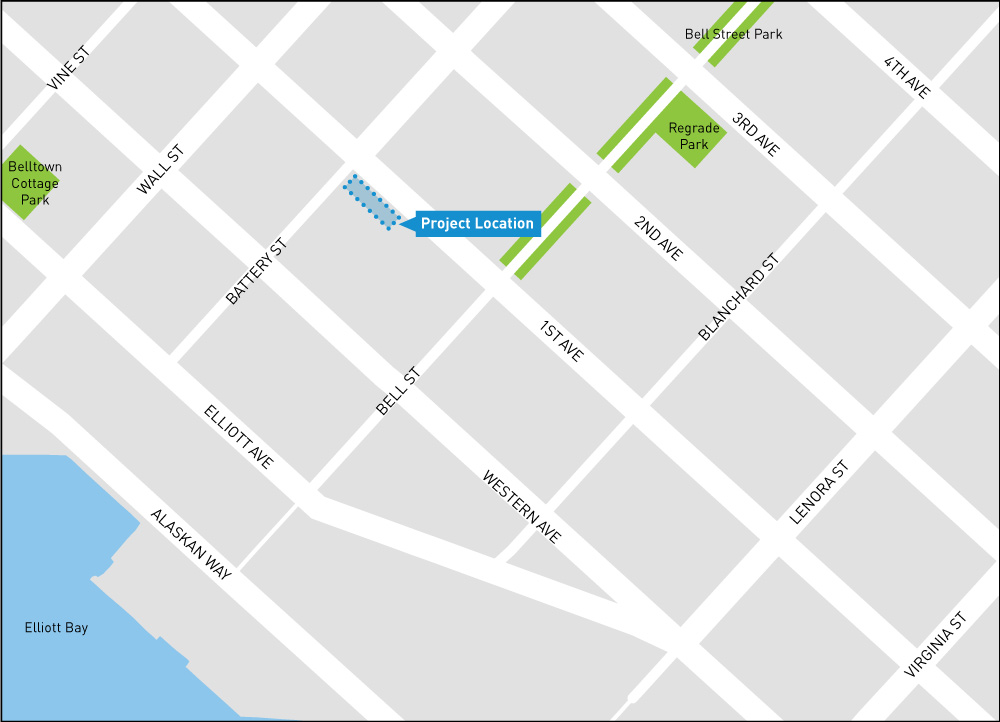 Belltown area map showing project location