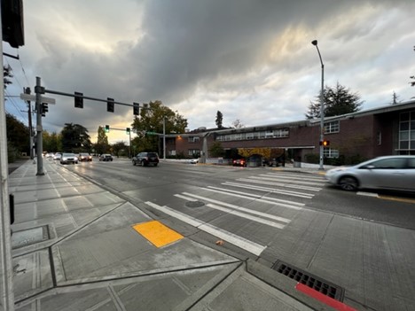 Newly redone intersection at NE 74th St and Sand Point Way NE