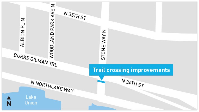 Project map of Burke Gilman Trail