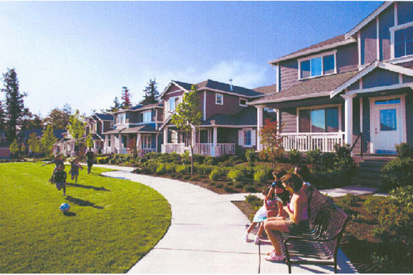 Children playing on shared landscaped area