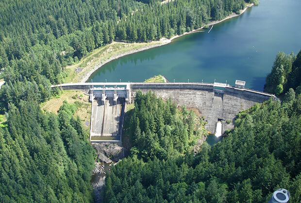 Photo of a dam at the watershed