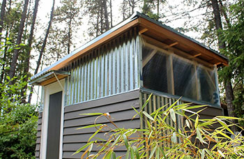 Storage shed made from recycled materials