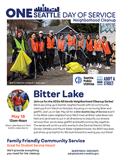 Flyer for Bitter Lake cleanup event.