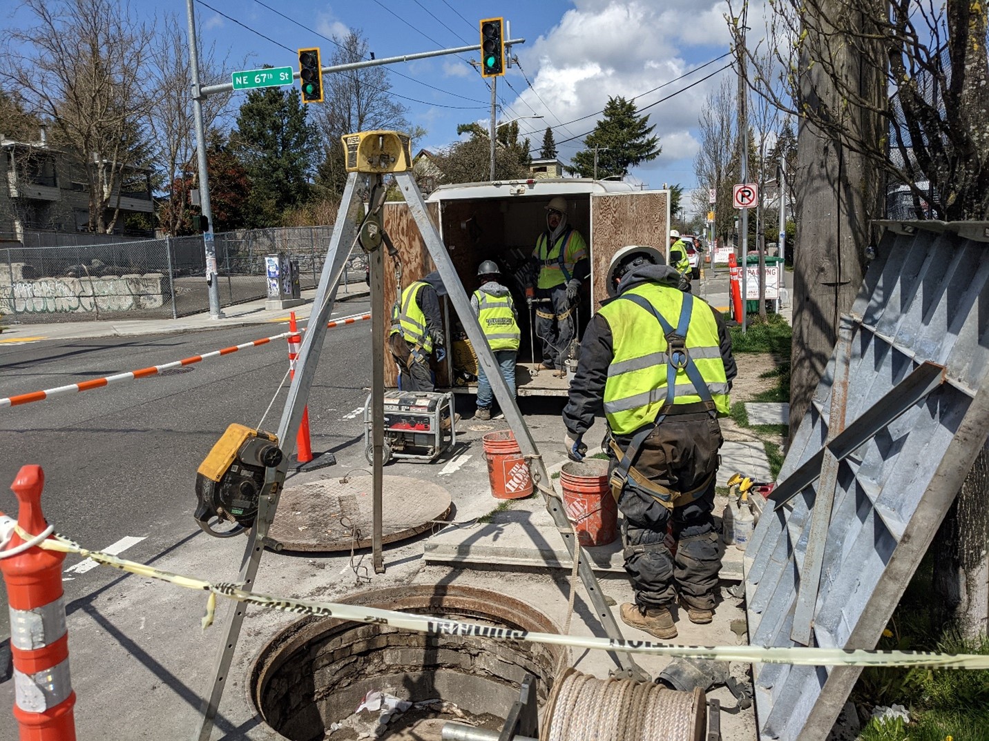 Construction work on pipeline improvements