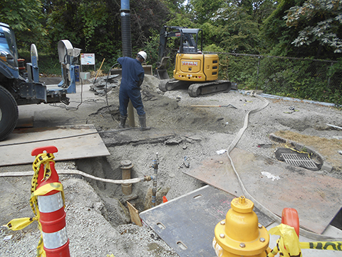 Construction work on pipeline improvements