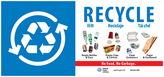 Recycling cart label.