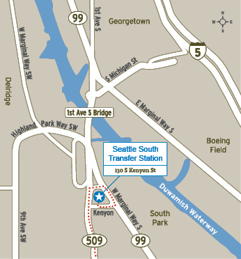 Northbound Directions to South Transfer Station