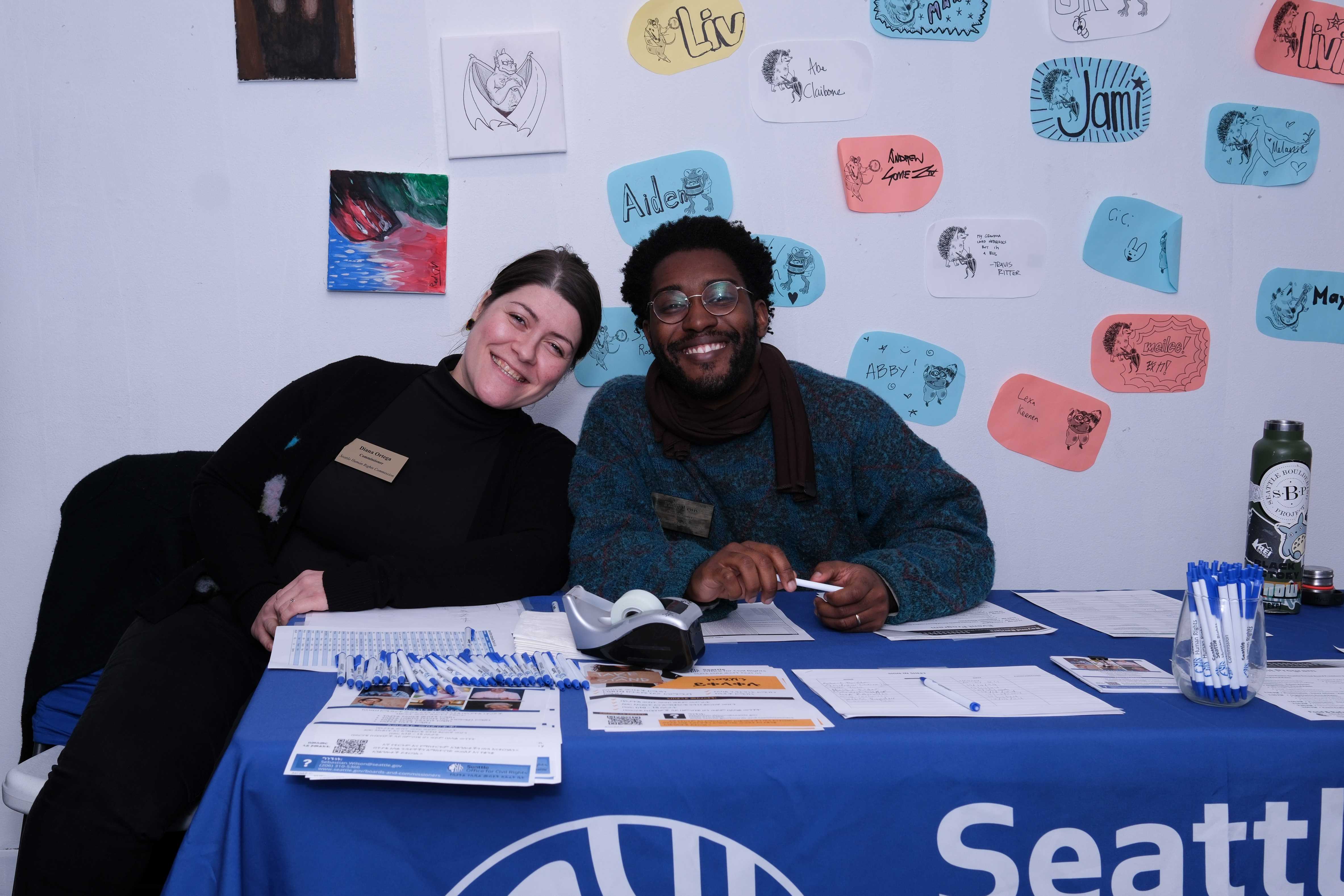 Image of Seattle Human Rights commissioners at Human Rights Day in 2024.