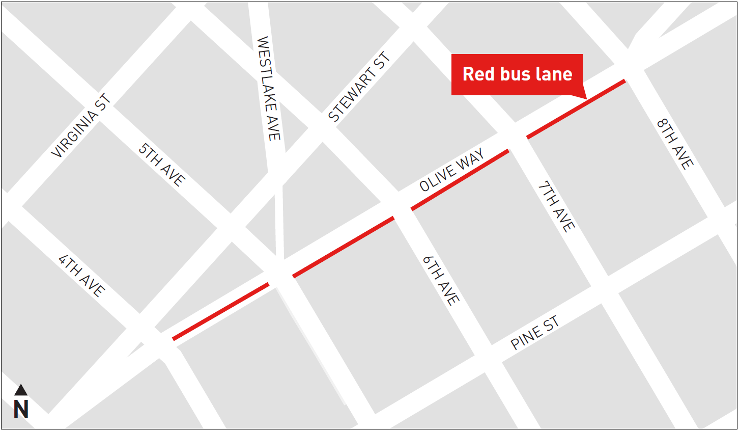 Olive Way Red Bus Lane Treatment