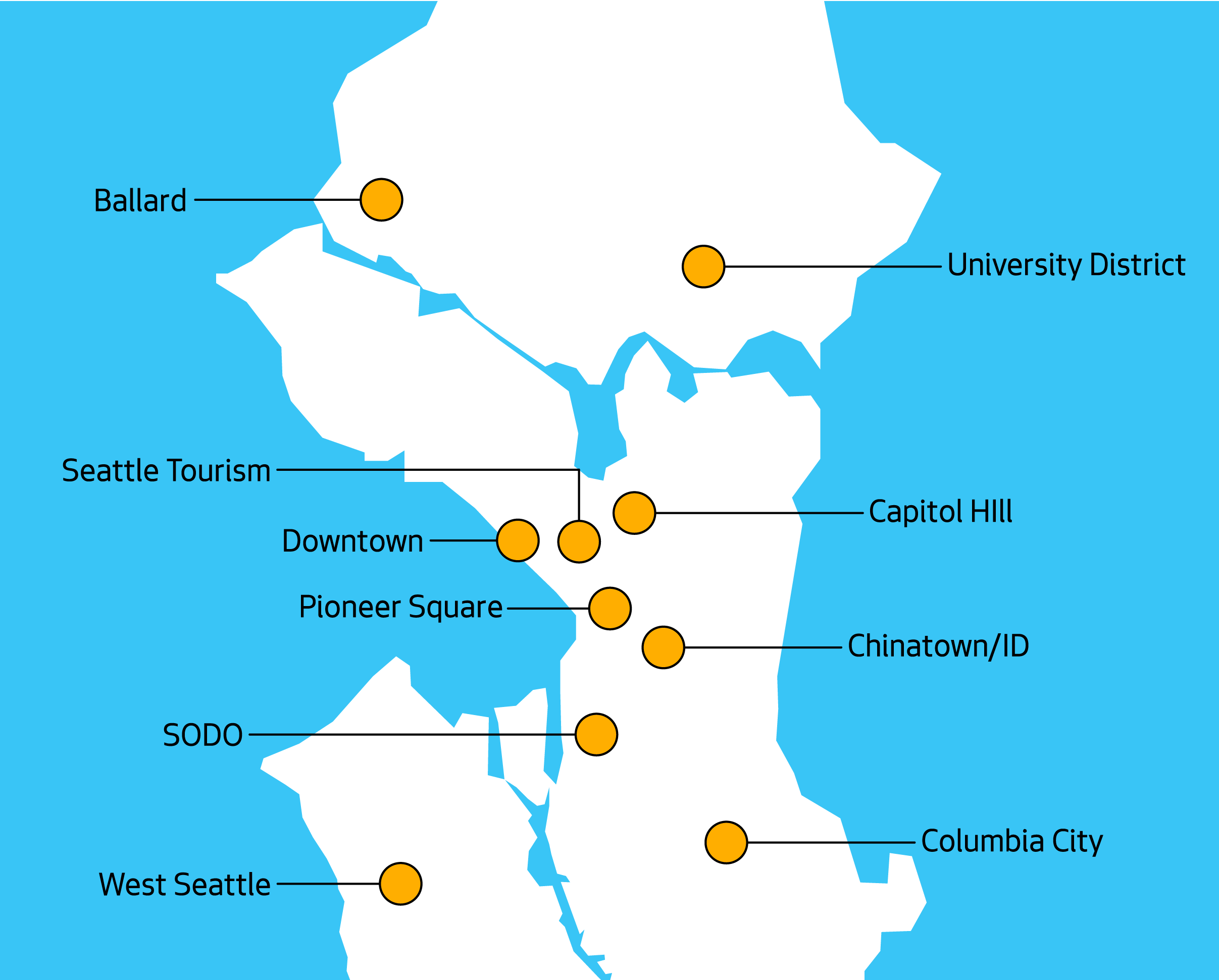 Map of Seattle BIAs