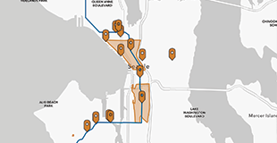 map of seattle with project pins map of seattle with project pins