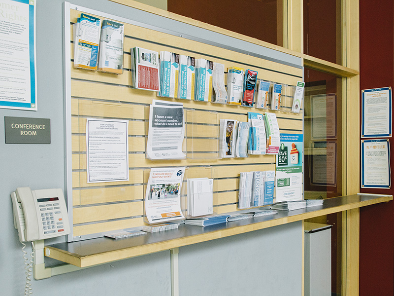 Brochures and fliers at Ballard Customer Service Center