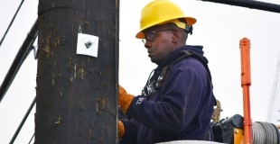 Line Worker Jeff Berry - Photo taken by Seattle City Light staff.