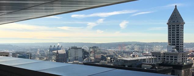 Photograph from The rooftop of the Seattle Municipal Court. Photograph by Gary Ireland. 