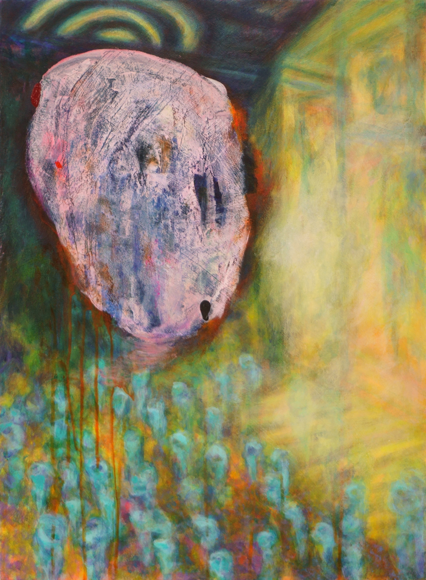 Made during the pandemic, this painting was an exploration of emotion and hope during a fraught time.
