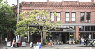 Brick storefront on Old Ballard Ave.