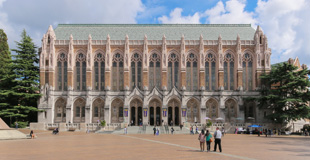 Suzallo Library on the University of Washington Campus in the sun.