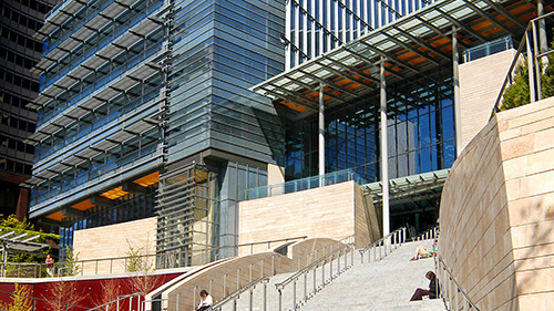 The front steps of Seattle City Hall