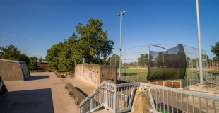 Garfield Playfield viewed from on top of Medgar Evers Pool