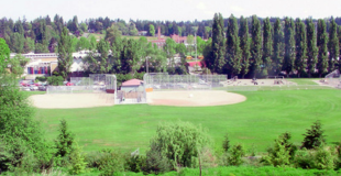 Meadowbrook Playfield Park with two baseball diamonds