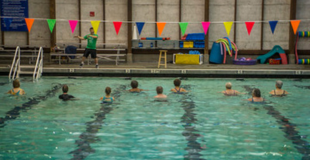 Meadowbrook Pool with a Shallow Water Exercise class in session