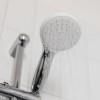 A shower head with running water