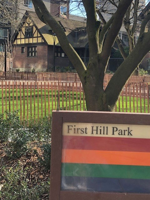 First Hill Park Rainbow Sign and Lawn