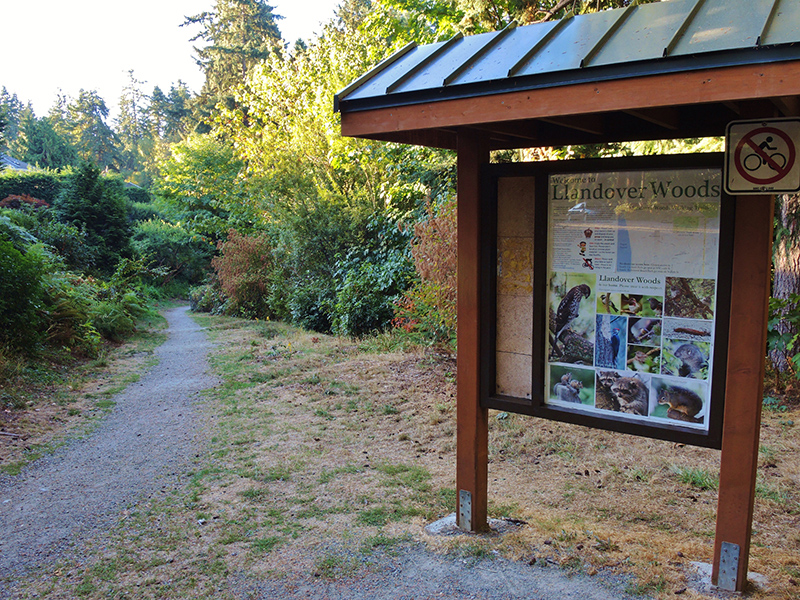Llandover Woods information board