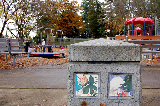 Salmon Bay Park artwork and play area